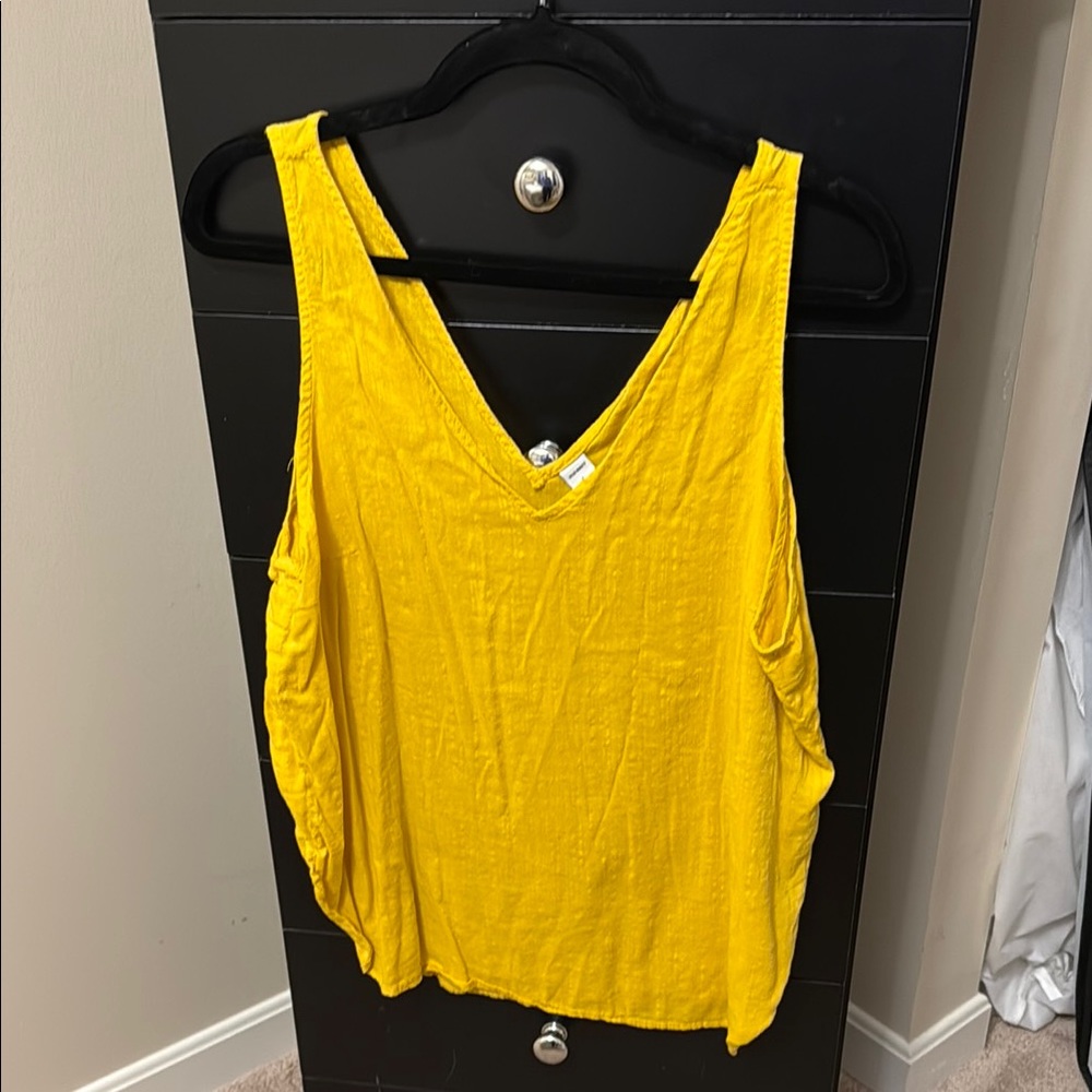 Old Navy Mustard V Cut Tank Top